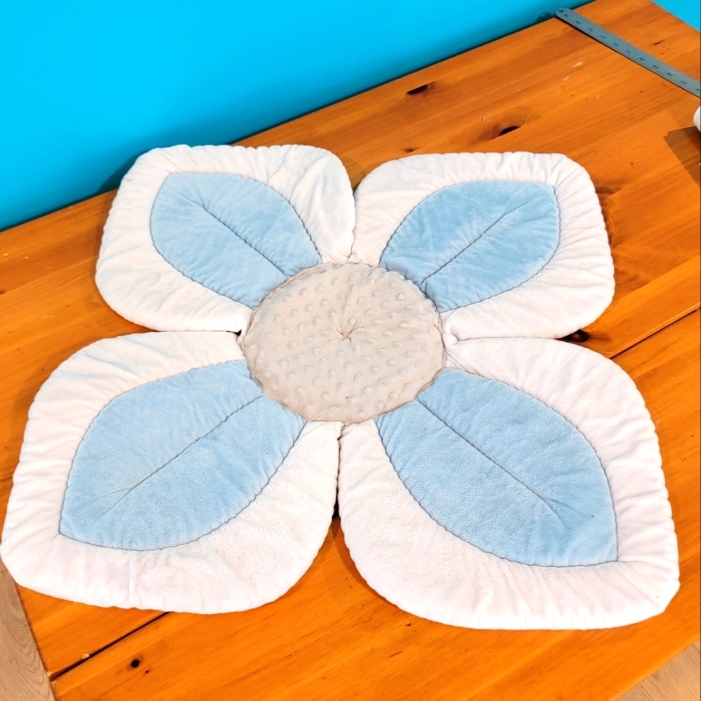 Blooming Baby Lotus Flower Bath Mat Sink Liner Cushion Blue T23